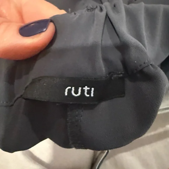 RUTI Drop Crotch Pants with White Stripes - Picture 2 of 4